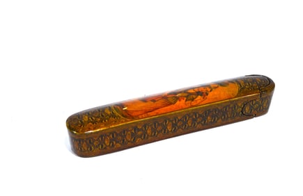 19th C. Persian Lacquered  Pen Box