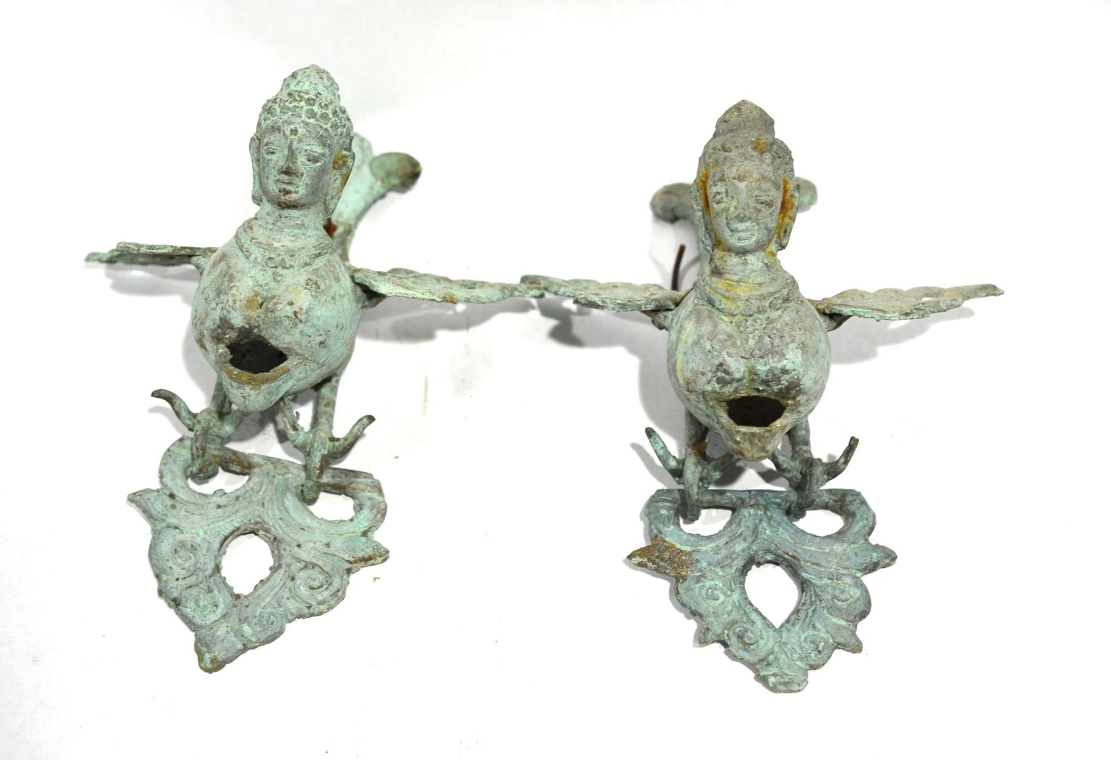 Pr Antique Bronze Hanging Lamps (1 of 7)