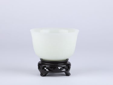 A Fine Jade Chick Cup on Stand