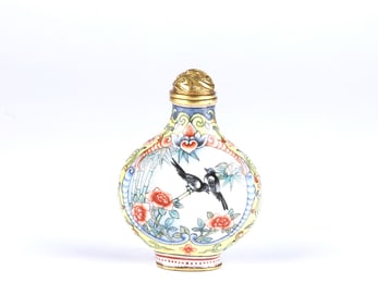A Enamel on Copper Snuff Bottle
