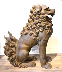 A Chinese Bronze Cast Foo Dog