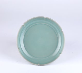 A Celadon Lotus Form Dish