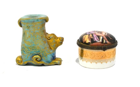 Two Items- KPM Box & Chinese Porcelain