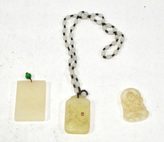Three Jade /Stone Pendants