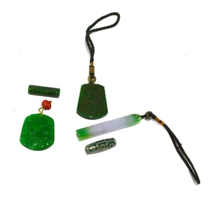 Five Pcs Glass/Stone Carvings