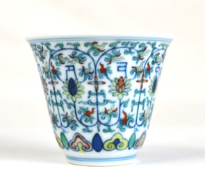 Chinese Doucai Glazed Wine Cup