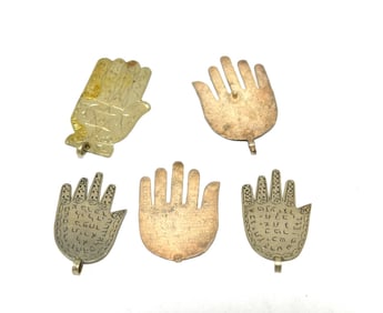 Five Judaica Silver Amulets