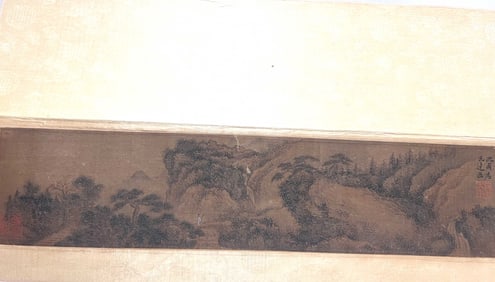 Chinese Painting of Mountain View on Silk