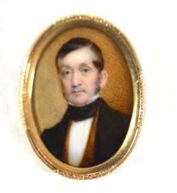 Fine Early Gold Frame Miniature of A Gentleman