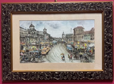 Framed Painting of City View Landscapes