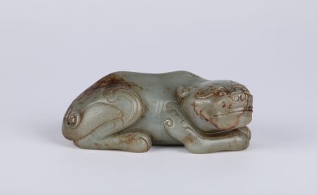 Chinese Grey Jade Figure of Tiger
