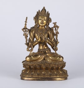 Fine Antique Chinese Gilt Bronze Buddha Figure