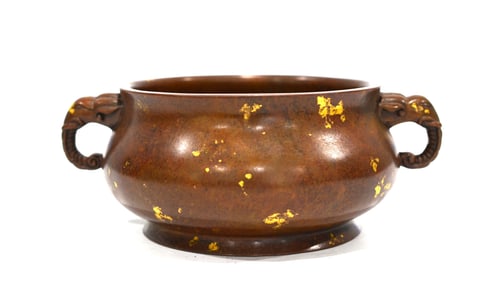 Chinese "Gold Splashed" bronze incense burner