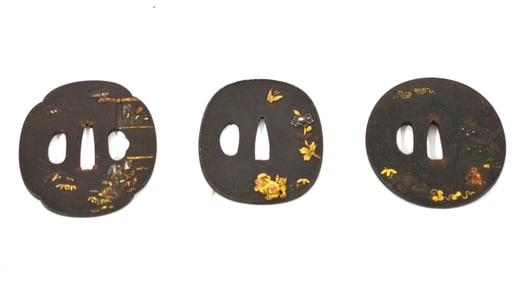 Three Japanese Bronze Tsubas