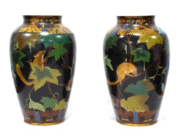 Pr Japanese Cloisonne Vases