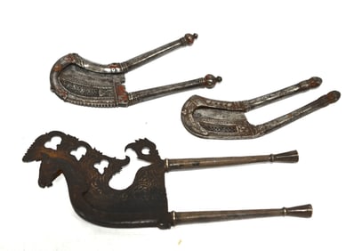 Three Antique Iron Nut Crackers