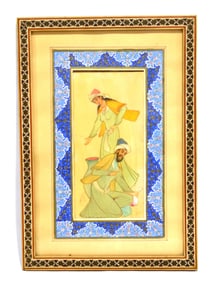 Framed  Persian Painted Miniature