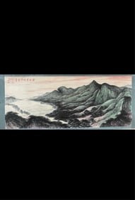 Chinese Painting of Mountain View Landscapes