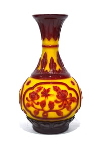 Yellow & Red Perking Glass Vase
