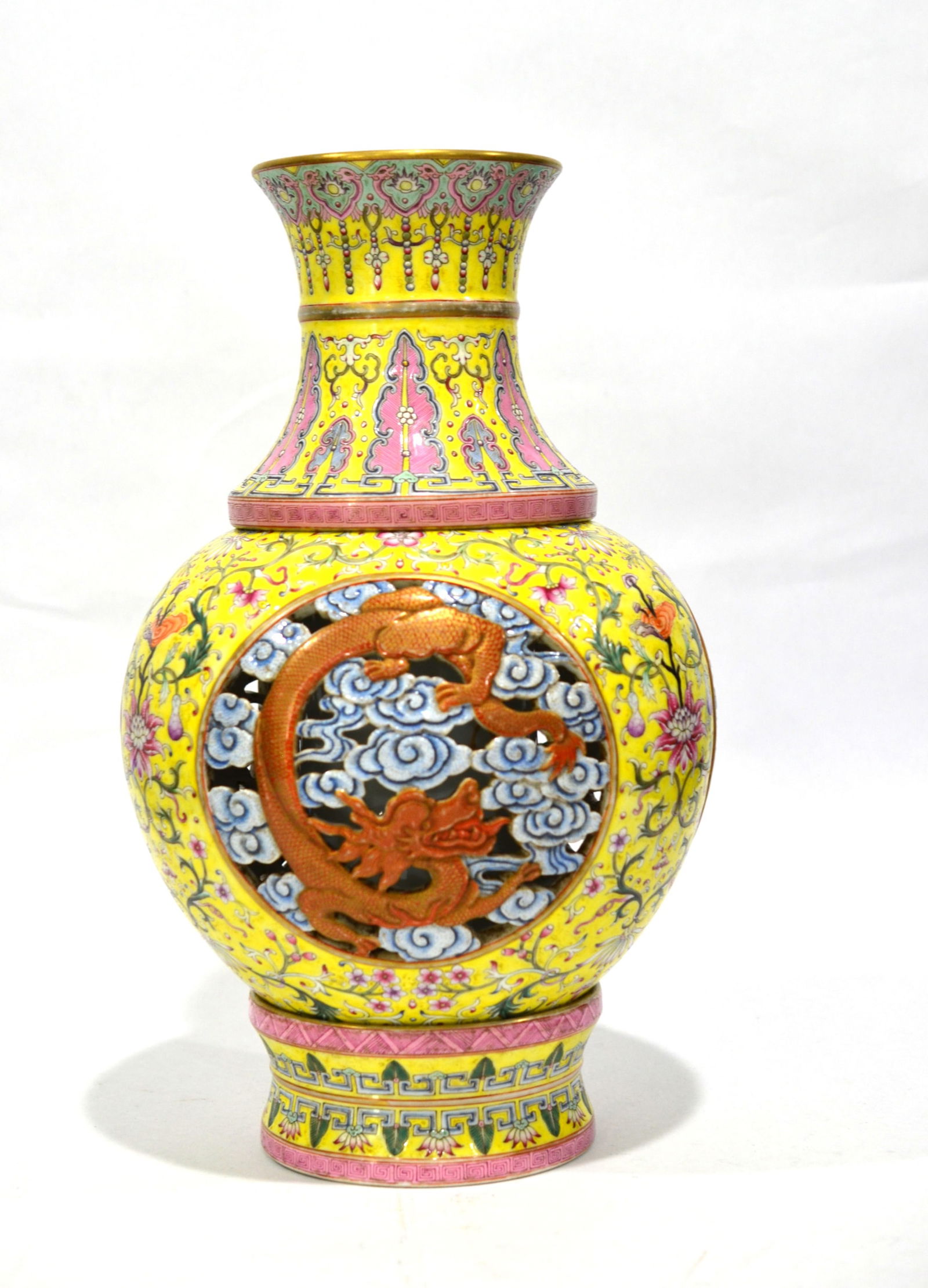Chinese Famille Rose Yellow Ground Vase (1 of 17)