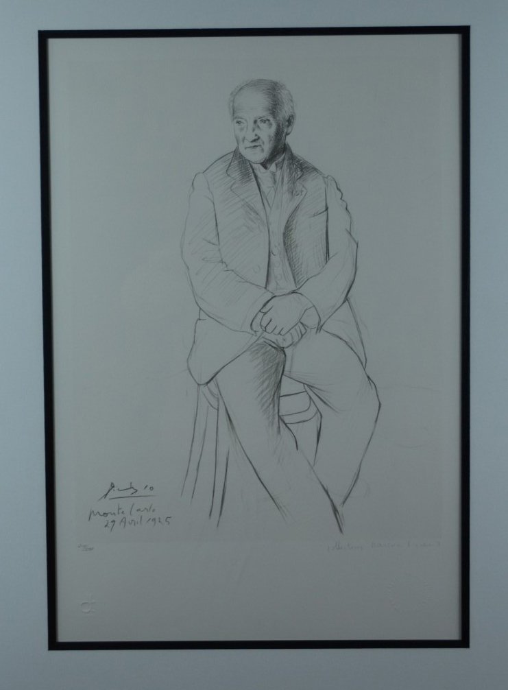 Pablo Picasso, "Self Portrait", Signed Lithograph: Pablo Picasso, "Self Portrait", lithograph. Signed and Dated. Image: 18" x 26", Frame: 30" x 39"