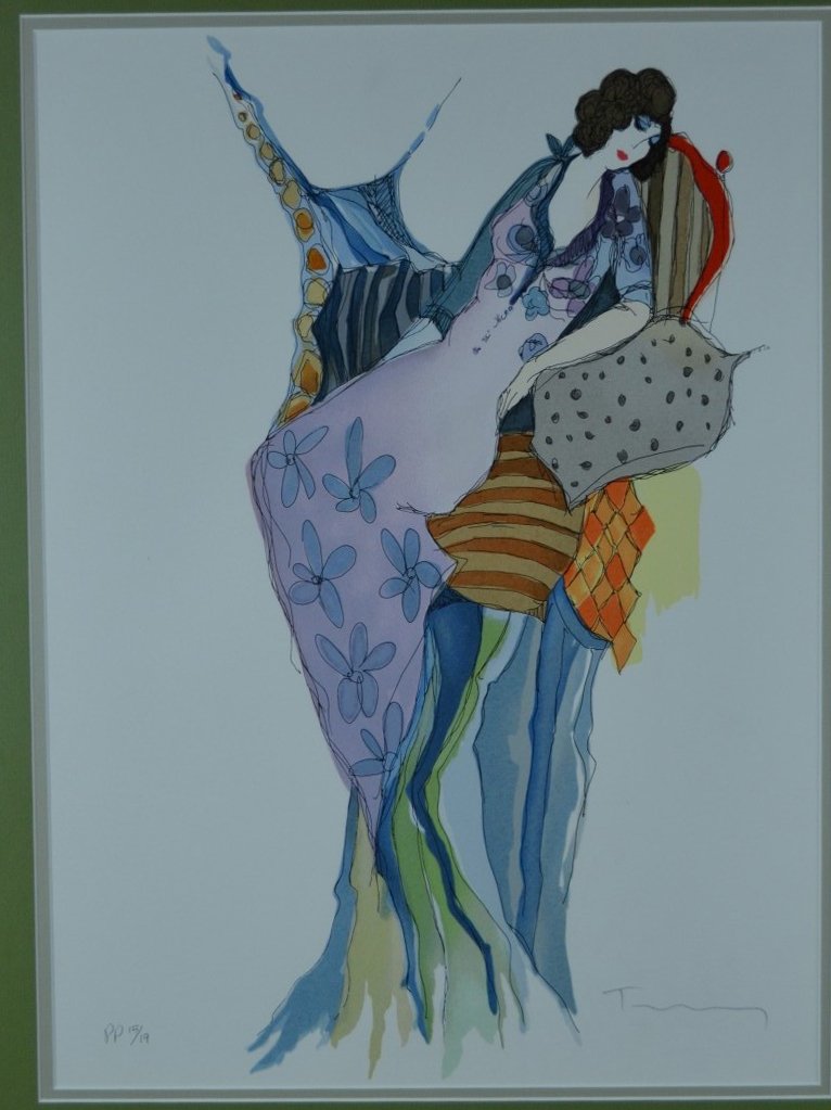 Itzchak Tarkay, " Resting Lady", Serigraph: Itzchak Tarkay, "Resting Lady", serigraph. 15/19 PP. Pencil signed. Image: 20" x 15", Frame: 27" x 22"