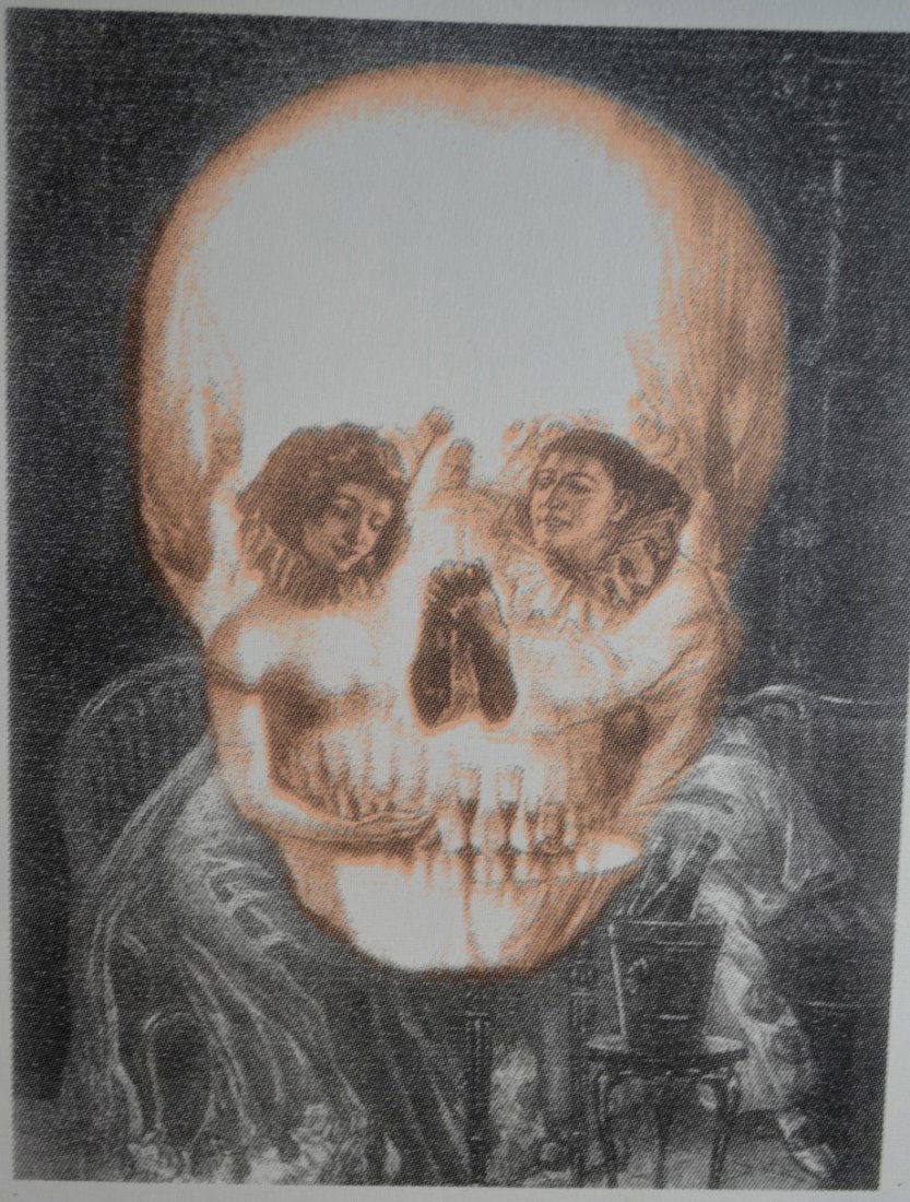 Steve Kaufman "Skull Head Metamorphosis" Silkscreen: Steve Kaufman, "Skull Head Metamorphosis", silkscreen on canvas. Limited edition: 5/50. PP. Signed. Image: 12" x 16"