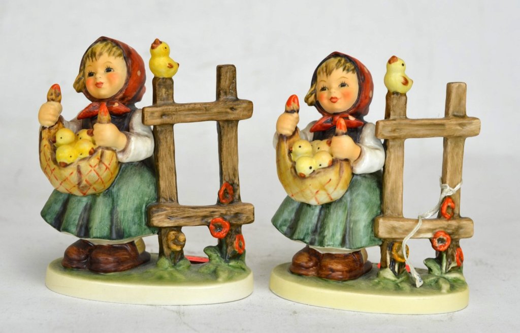 Two M.J. Hummel Goebel Figurines; "Chicken Licken": Two Goebel figurines by M.J. Hummel. Both titled "Chicken Licken". Height - 4 7/8"