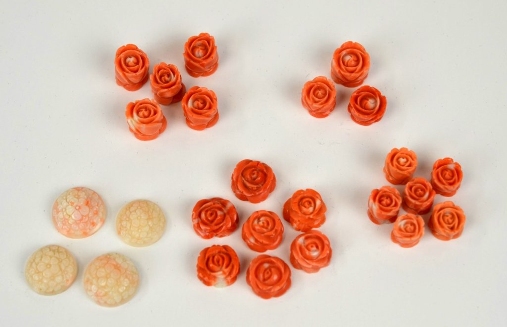 Group of 25 Pieces of Coral Carving (1 of 10)
