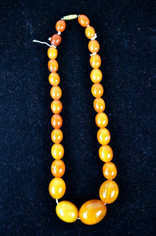 Chinese Butterscotch Amber Beaded Necklace (1 of 5)