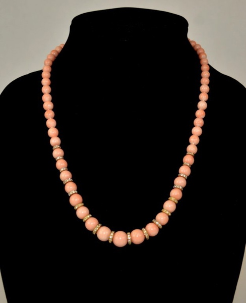 Coral diamond necklace Clearance