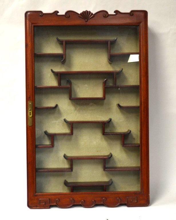 Chinese Carved Wood Wall Hanging Cabinet (1 of 7)