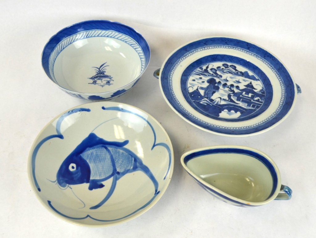 Four Pieces Chinese Blue & White Porcelain (1 of 10)