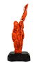 Chinese Carved Coral Fisherman Figure on Stand