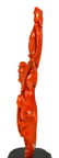 Chinese Carved Coral Fisherman Figure on Stand - 2