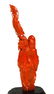 Chinese Carved Coral Fisherman Figure on Stand - 3