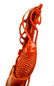 Chinese Carved Coral Fisherman Figure on Stand - 4