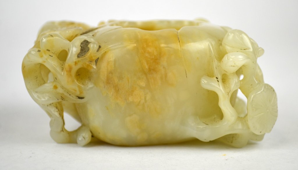 Carved White Jade Vessel or Brushwasher (1 of 10)