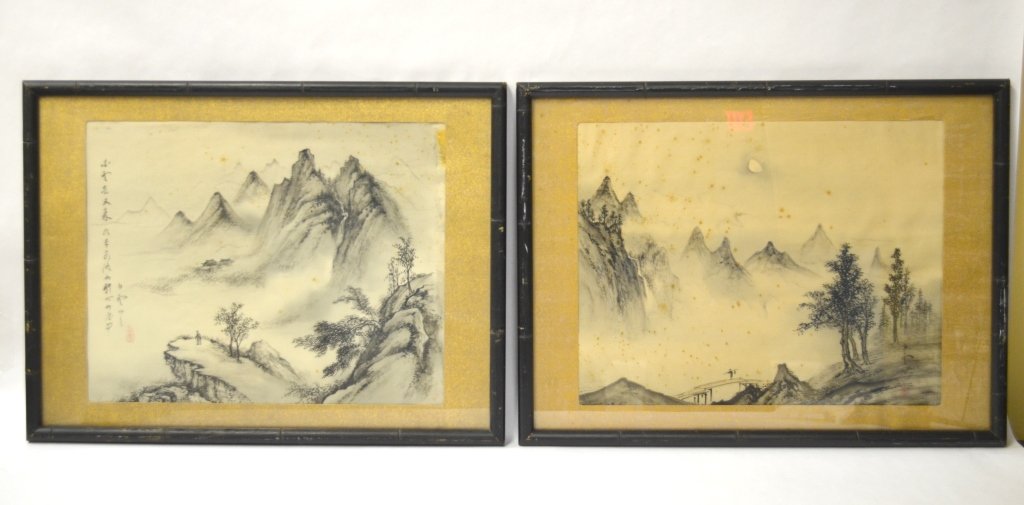 Two Framed Chinese Watercolor Paintings (1 of 10)