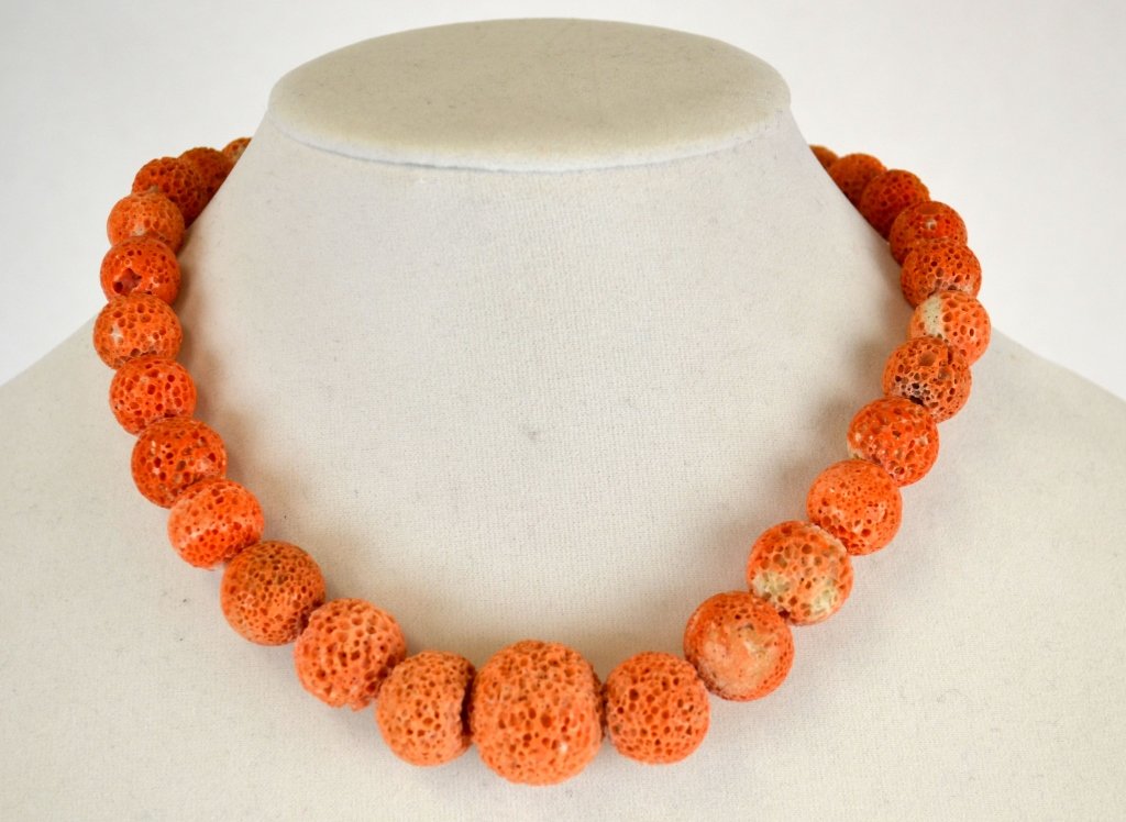 Rough Red Coral Beaded Necklace (1 of 9)