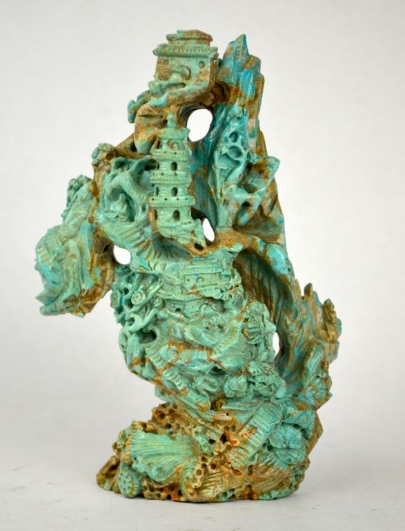Chinese Carved Turquoise Sculpture (1 of 8)