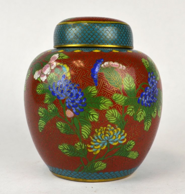 Chinese Cloisonne Lidded Ginger Jar (1 of 6)