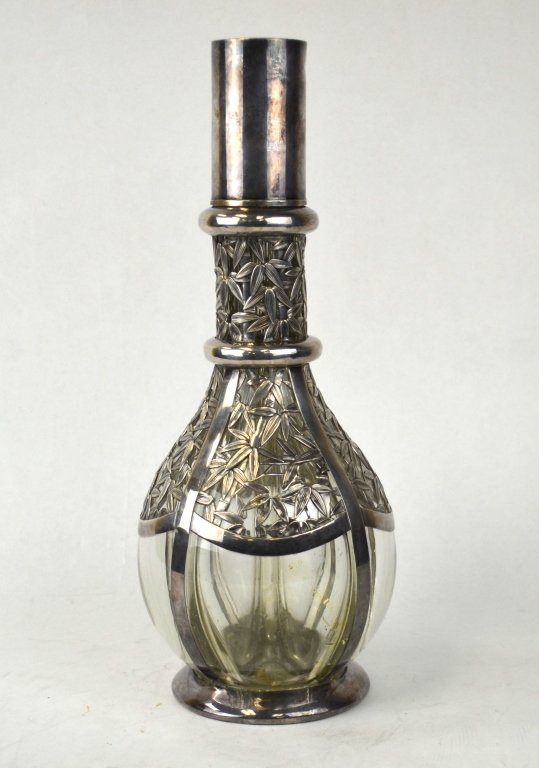 Sterling Silver Glass Bottle Vase w. Stopper (1 of 10)