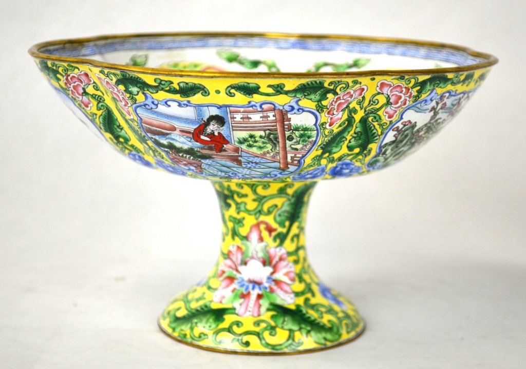 Chinese Enameled Bronze Footed Bowl (1 of 10)