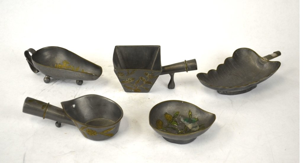 Five Chinese Pewter Objects (1 of 8)