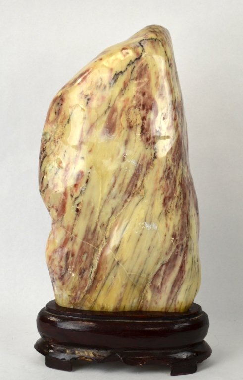 Chinese Stone Boulder w. Wood Stand (1 of 7)