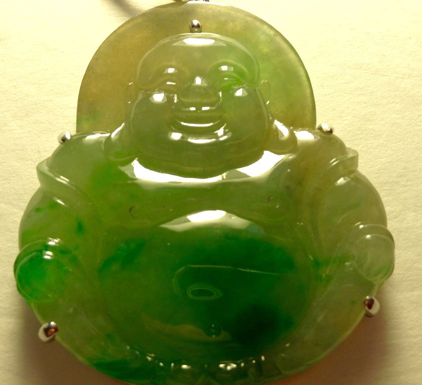 18K Gold Natural Green Jadeite Pendant w GIA Cert (1 of 4)