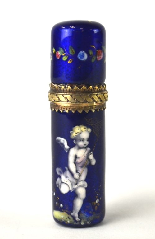 French Silver Enamel Perfume Bottle (1 of 7)