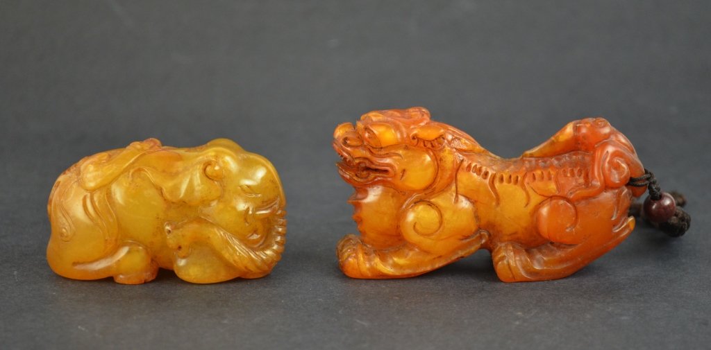 Two Chinese Carved Soapstone Figural (1 of 7)