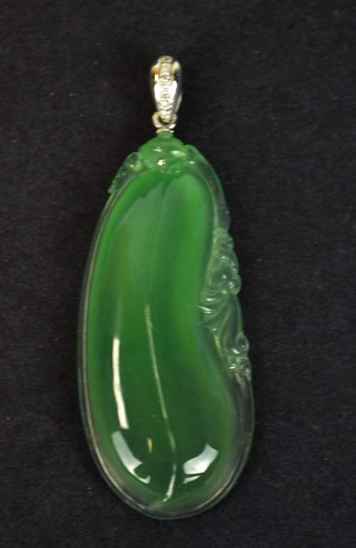 Chinese Natural Green Jadeite Pendant (1 of 7)